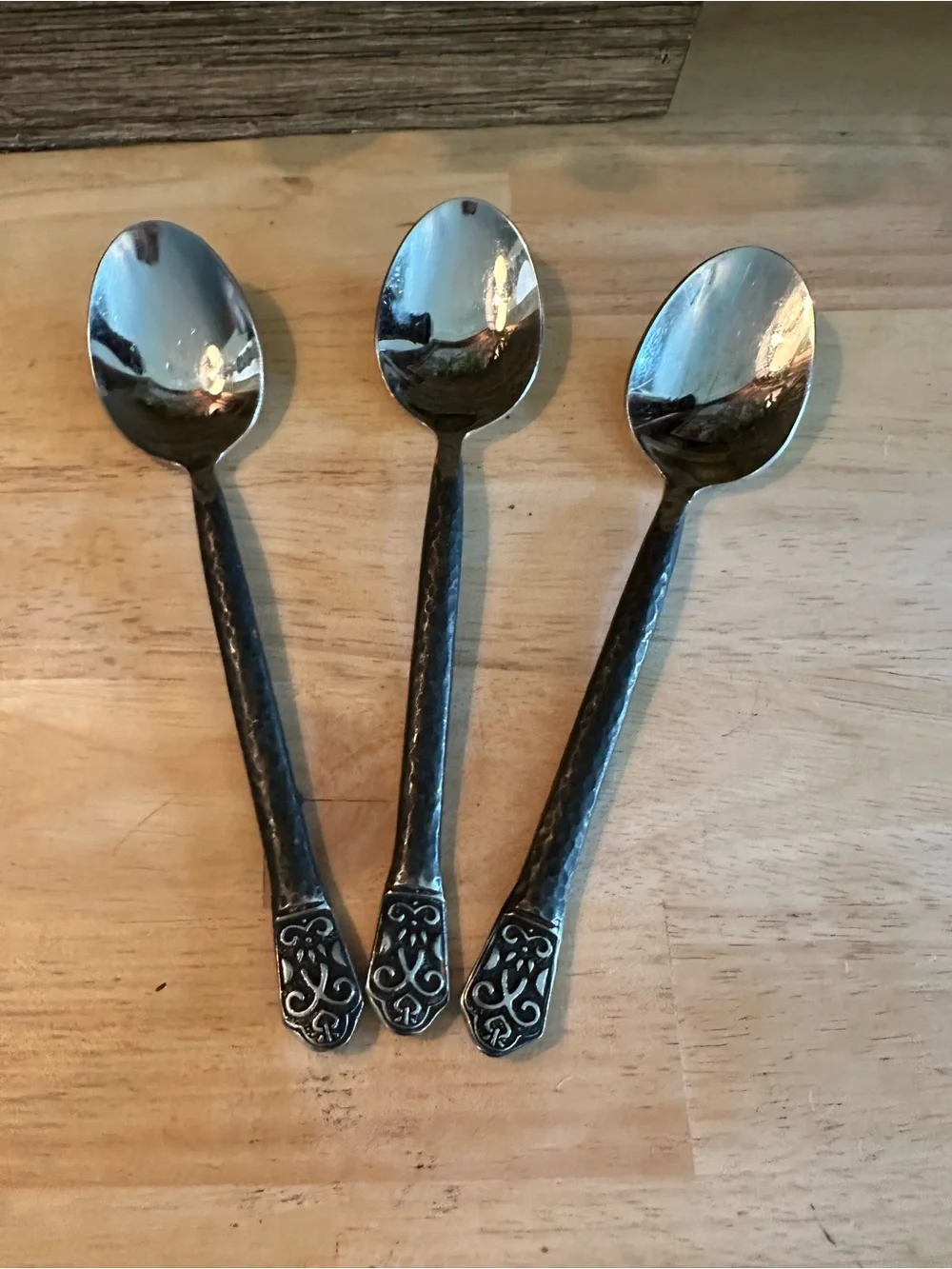 Gourmet Settings AVALON Stainless Hammered GS 18/10 Flatware 3 Large Spoons